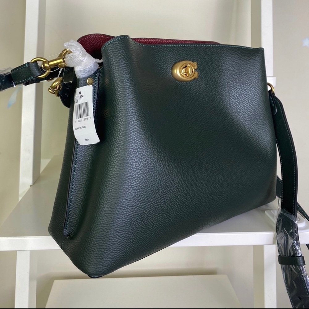 Coach Willow Shoulder Bag in Colorblock B4/Amazon Green C2590